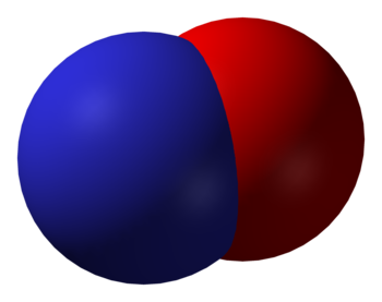 Spacefill model of nitric oxide Spacefill model of nitric oxide