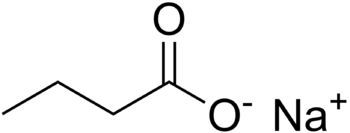 English: Chemical structure of sodium butyrate...