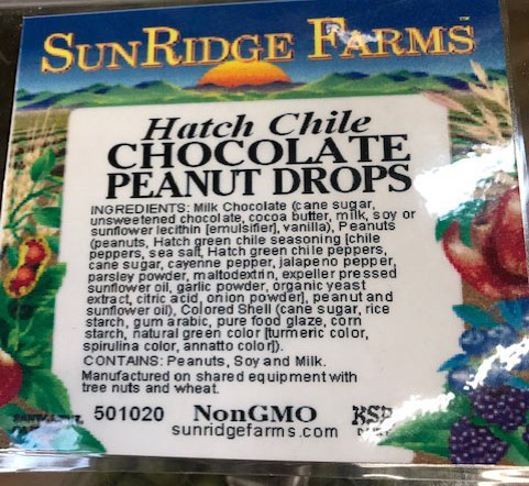 hatch green chili chocolate peanut drops